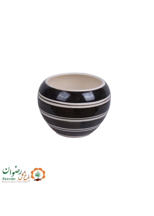 گلدان سرامیکی گرد راه راه سایز 2