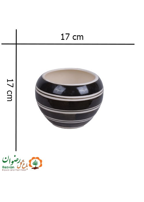 گلدان سرامیکی گرد راه راه سایز 1