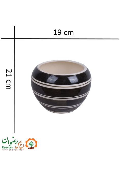 گلدان سرامیکی گرد راه راه سایز 2