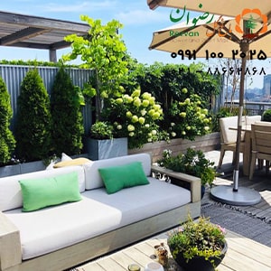 طراحی فضای سبز تراس