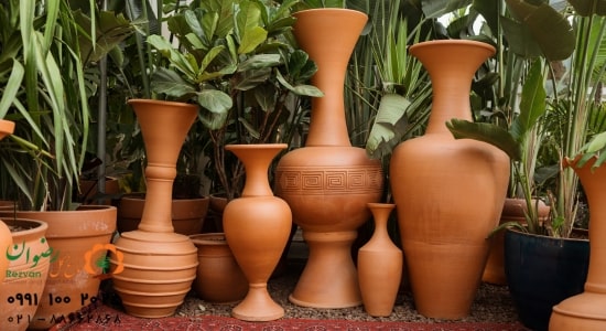 گلدان فایبرگلاس سیلندری خرید گلدان